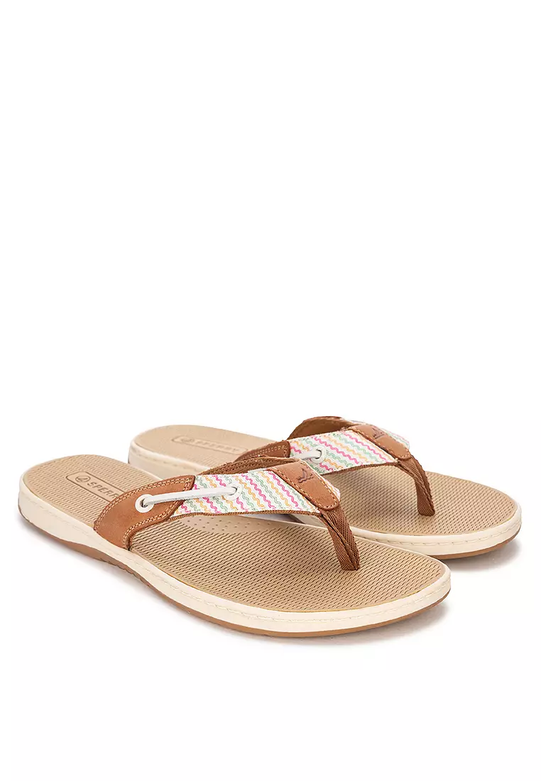 Womens sperry leather flip flops store