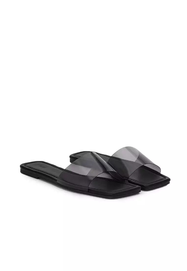 Vinyl flat sandals top