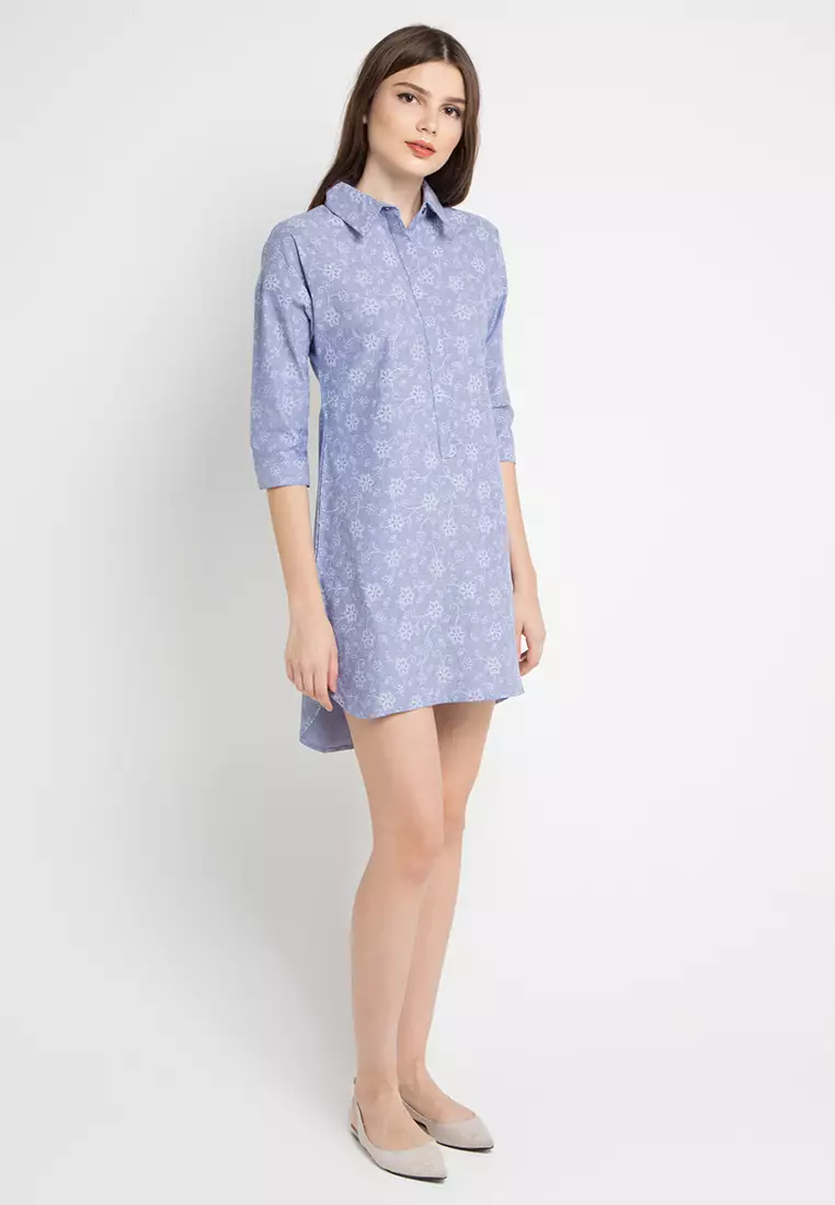 Corin Shirt Dress in Navy