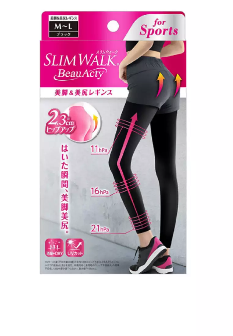 SlimWalk SLIMWALK - Compression Tights, Stepped Pressure Design - # Black  (Size S-M) 1pair 2024, Buy SlimWalk Online
