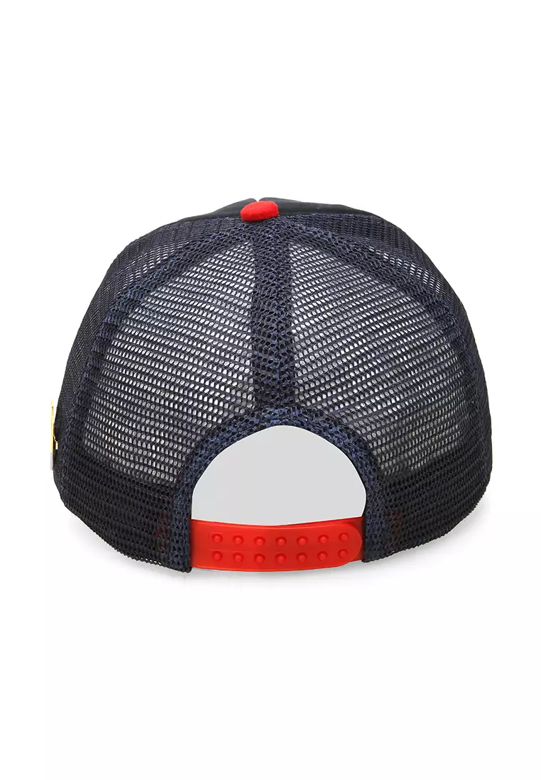 Raesan Topi Baseball Jaring Aksesoris Fashion Pria Adjustable Strap Material Polyester ORIGINAL - Black Red