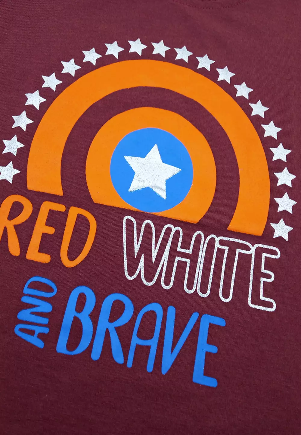 Wakakids Kaos Anak Laki Laki Baju Atasan Oblong Lengan Pendek Motif Red White and Brave 3988 Wkats Army