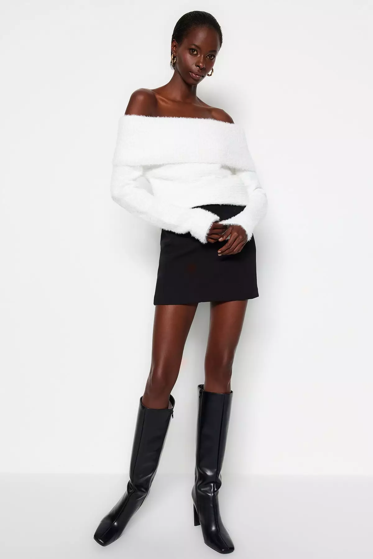 Off Shoulder Knit Sweater