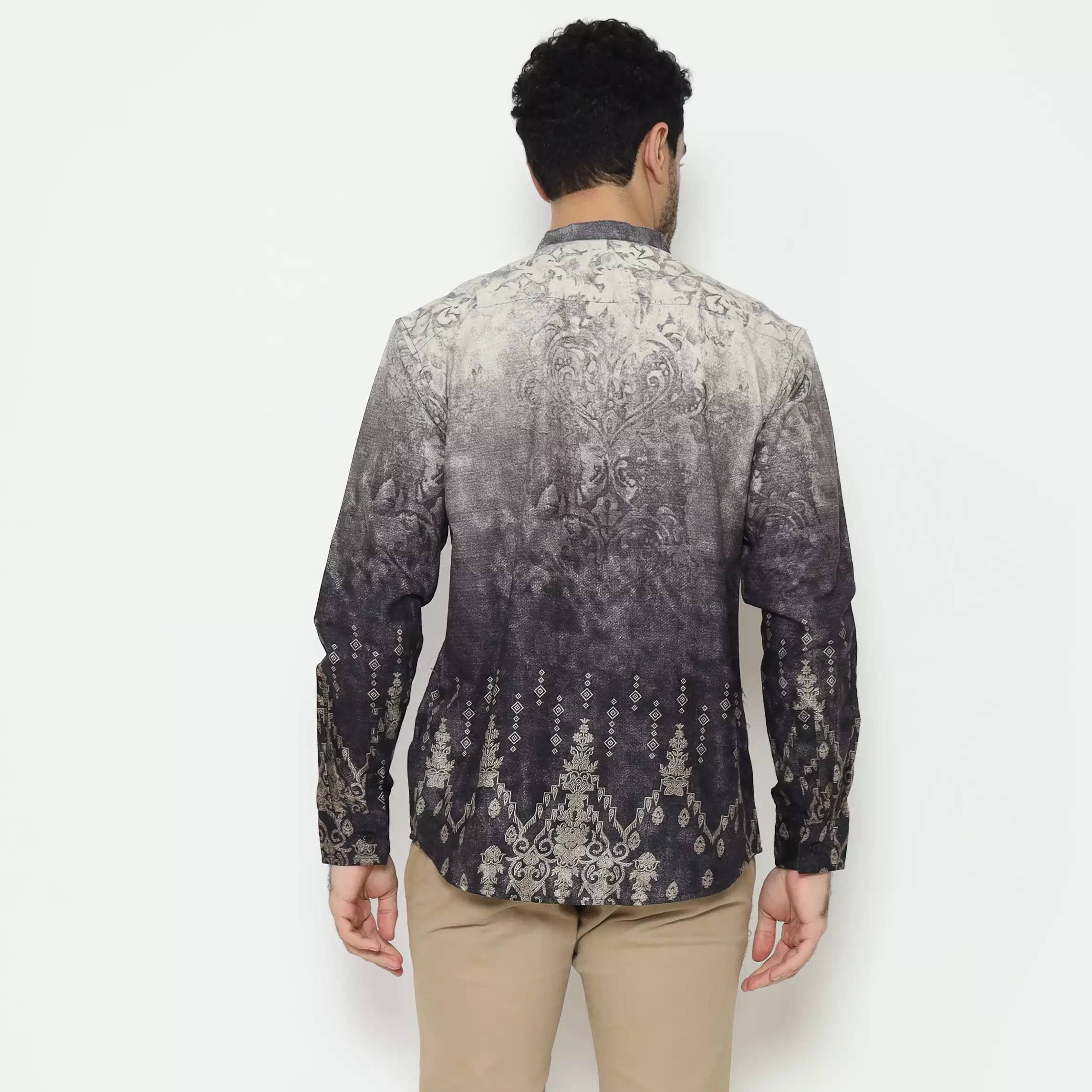 AMK Kemeja Koko Pria Lengan Panjang KK Abyan L/S Black