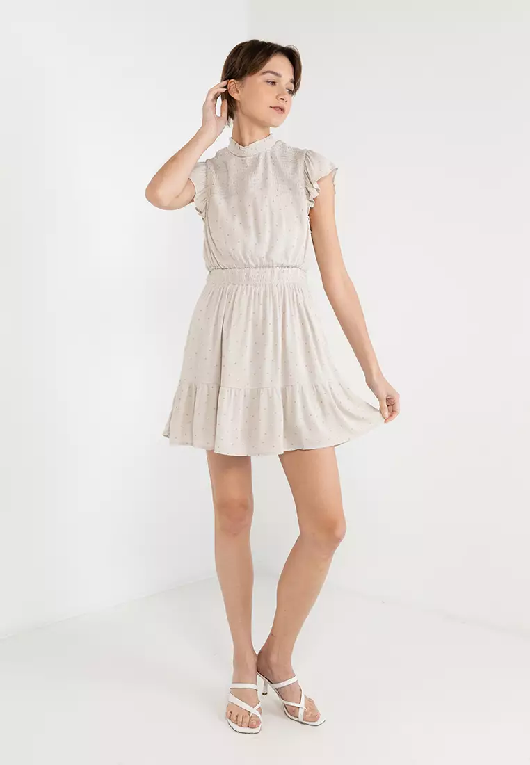 Sofia High Neck Ruffle Mini Dress