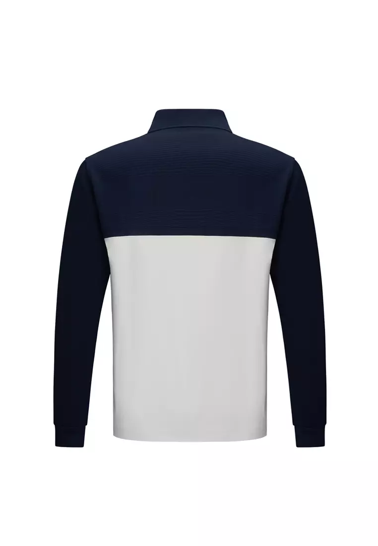 MEN'S LOGO COLOR BLOCK KNIT PATCHWORK JACKET