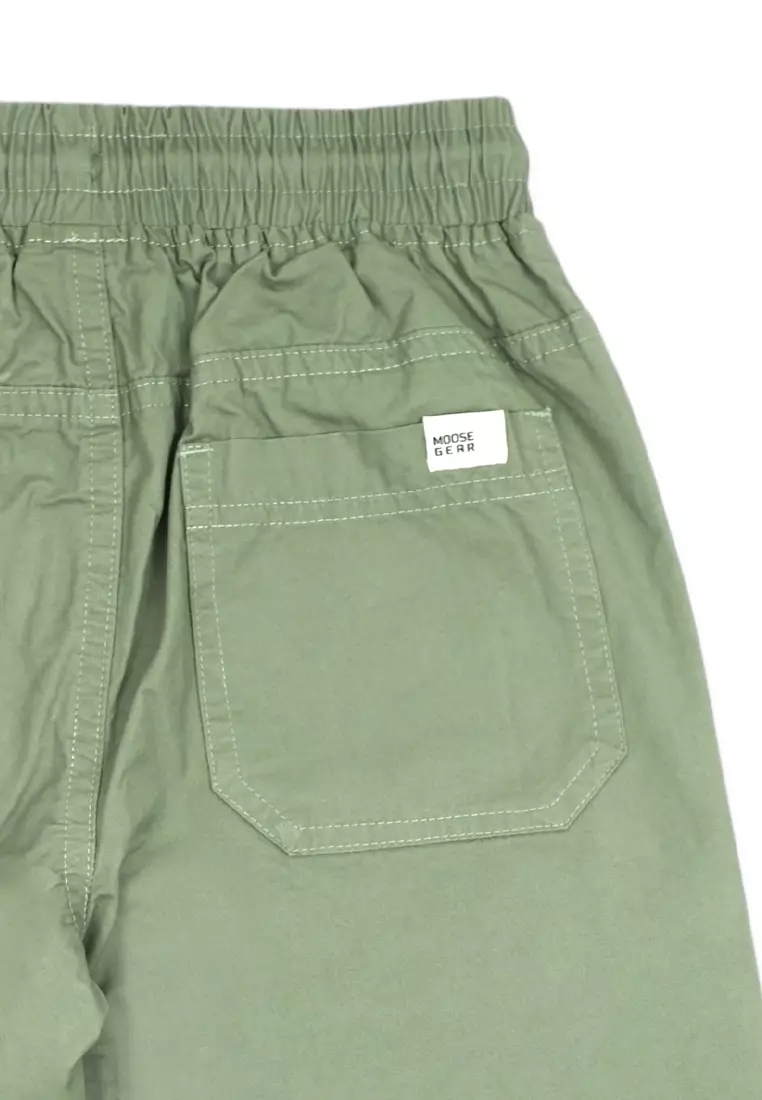 Boys Twill Jogger Pants with Embroidery Details