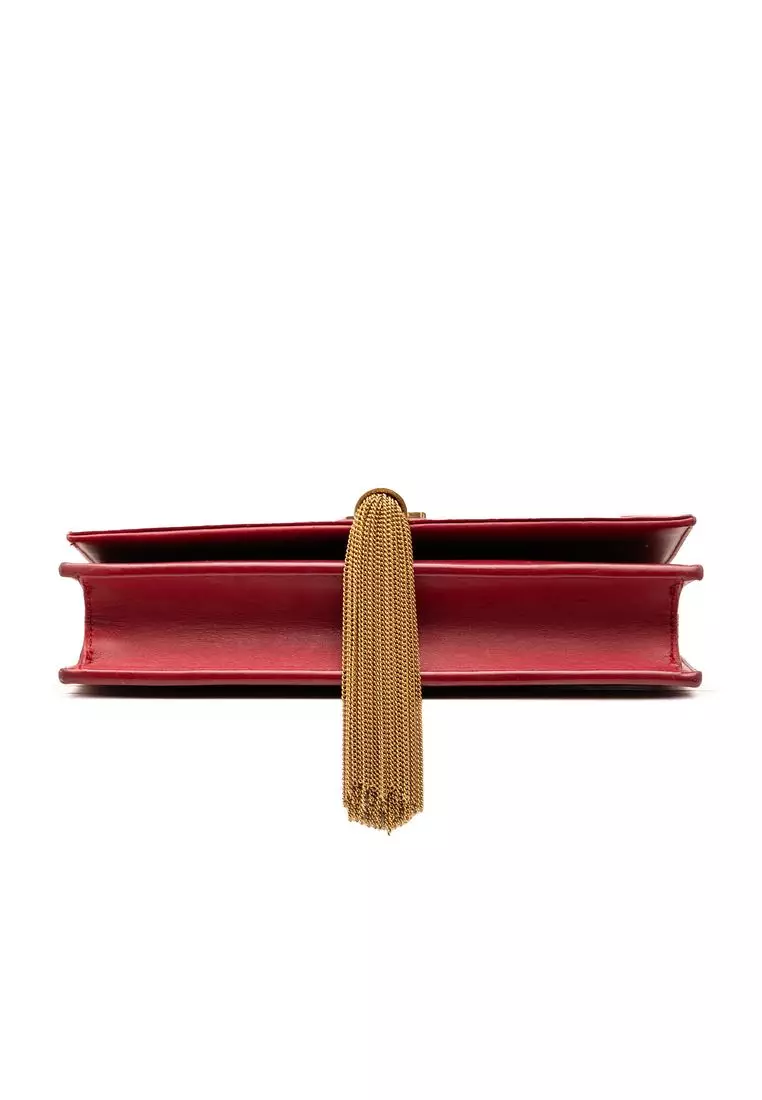 Pre-Loved Saint Laurent Smooth Calfskin Monogram Kate Tassel Wallet On Chain