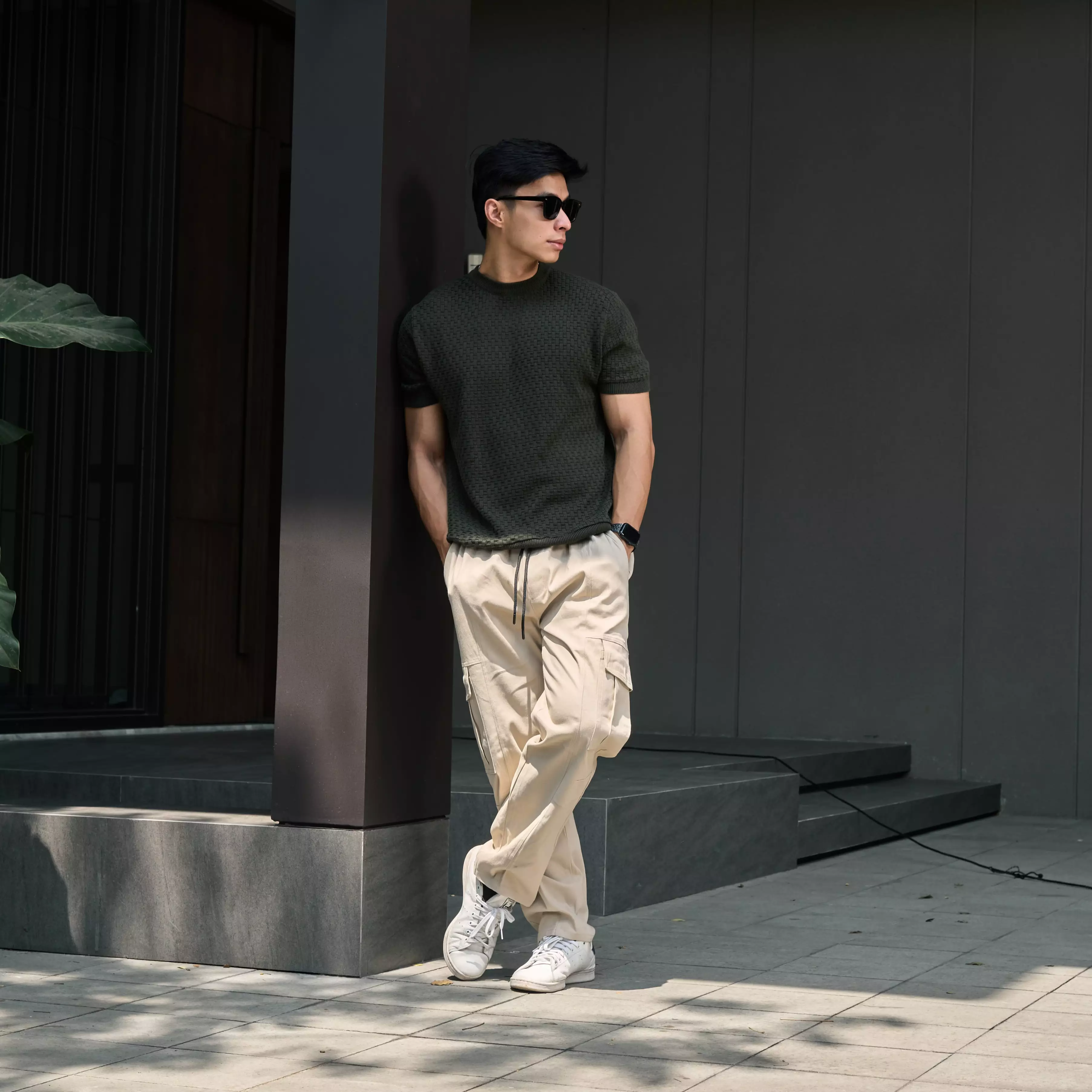 Kale Miller Army / Sweater Rajut Pria Lengan Pendek / Knitwear