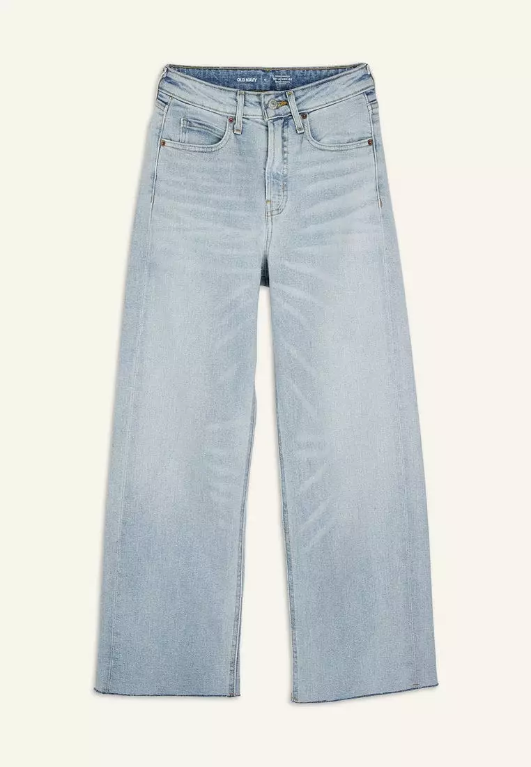 Buy Old Navy Extra High Waisted Cropped Cut Off Wide Leg Jeans for