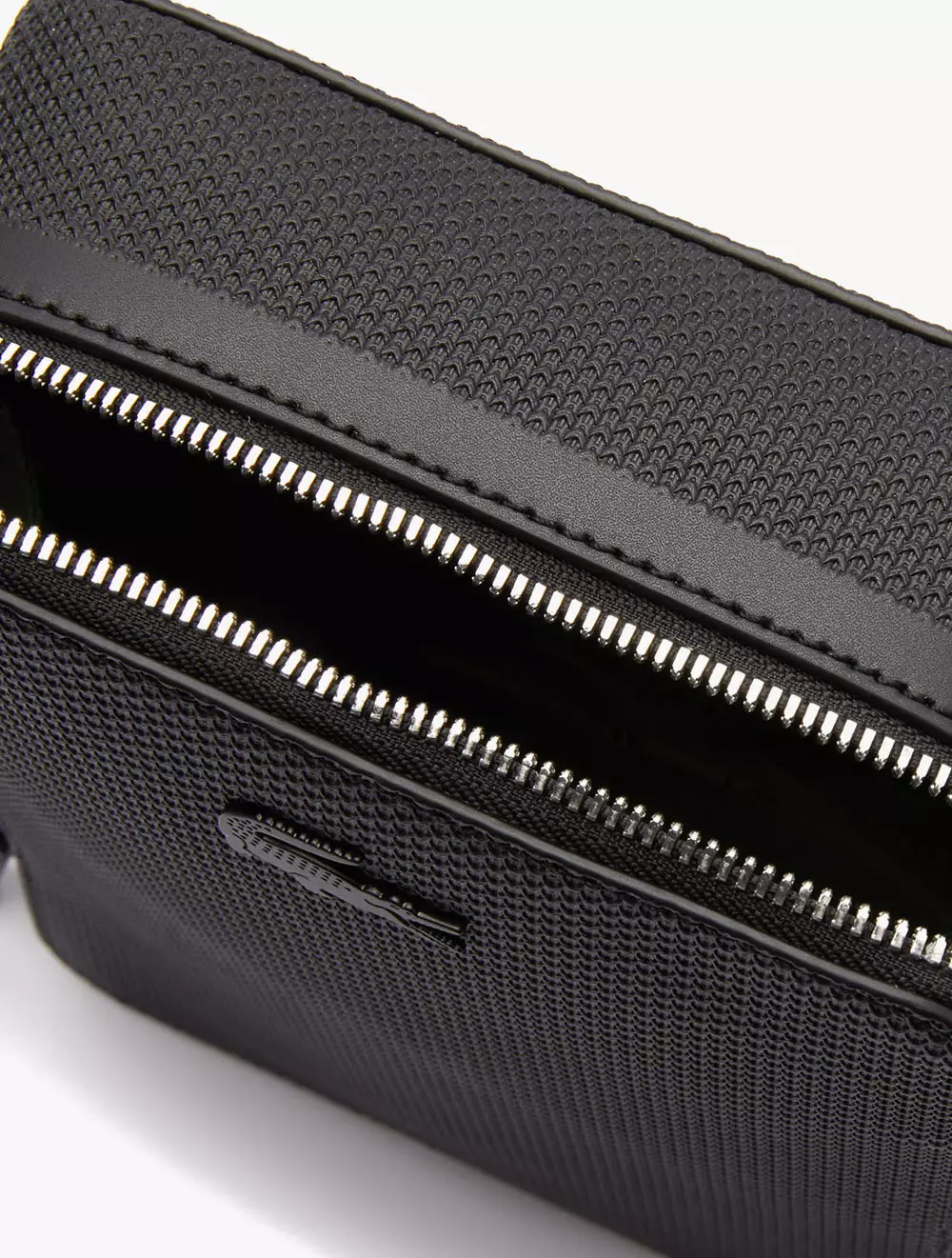 Men's Chantaco Matte Stitched Leather Vertical Camera Bag - Black