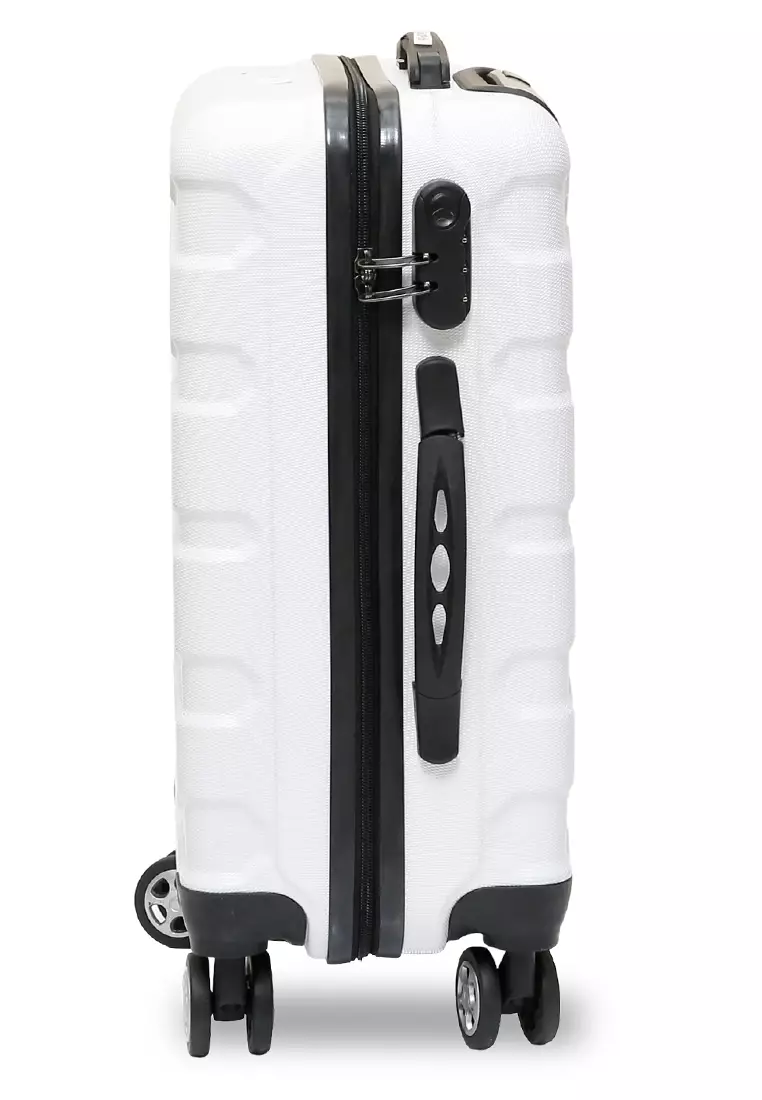 Carlton Koper Hardcase Unisex Size 20 Inch Tas Travel Combination Lock Large Compartment Material ABS+PVC Coated ORIGINAL - White
