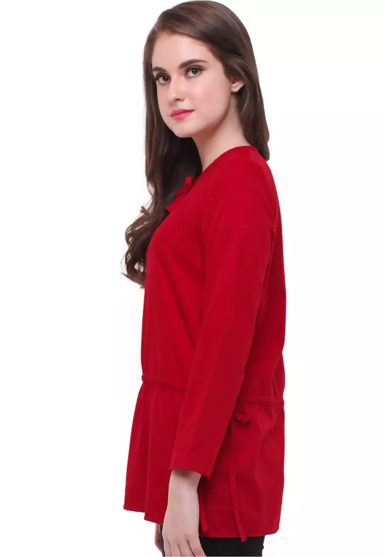 LGS - Slim Fit - Kaos wanita - Model Pita - Lengan Panjang - Merah