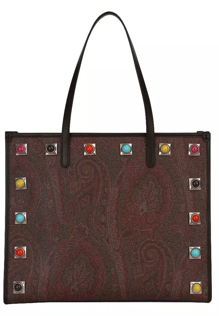 EtMEDIUM CROWN ME PAISLEY Tote Bag in Red