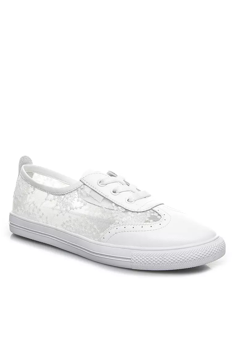 Comfortable Lace Stitched Leather Sneakers RX12967