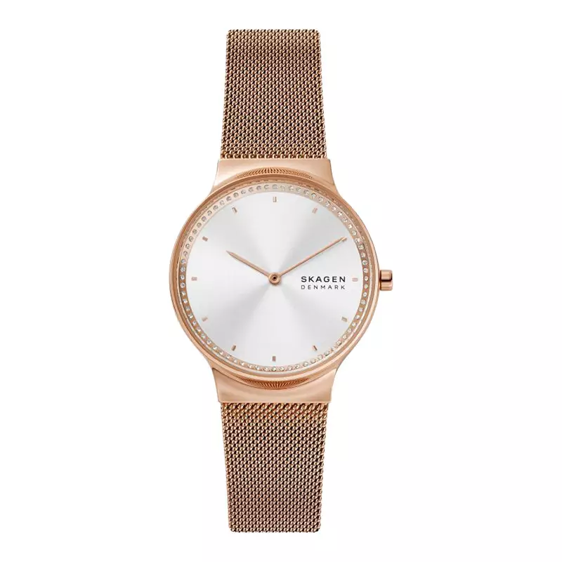 Jam Tangan Wanita Skagen Freja SKW3020 Silver Dial Rose Gold Mesh Strap