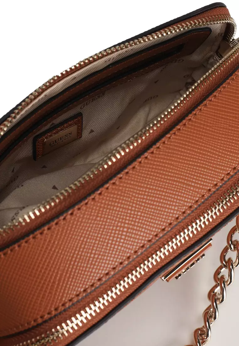 GUESS Noelle II Luxury Satchel Latte Logo/Brown