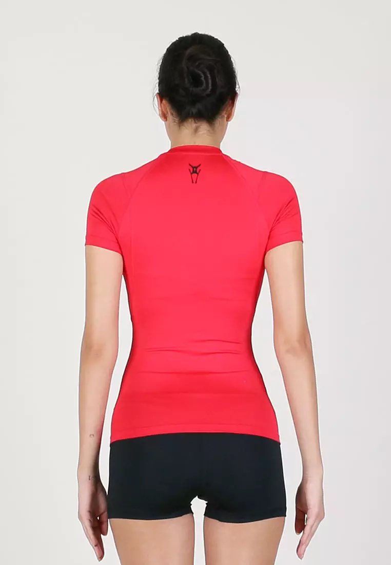 Women Maxforce Agile Compression Short Sleeve Top (Red)