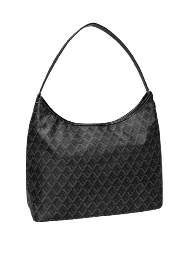 半月形HOBO袋 - 黑色