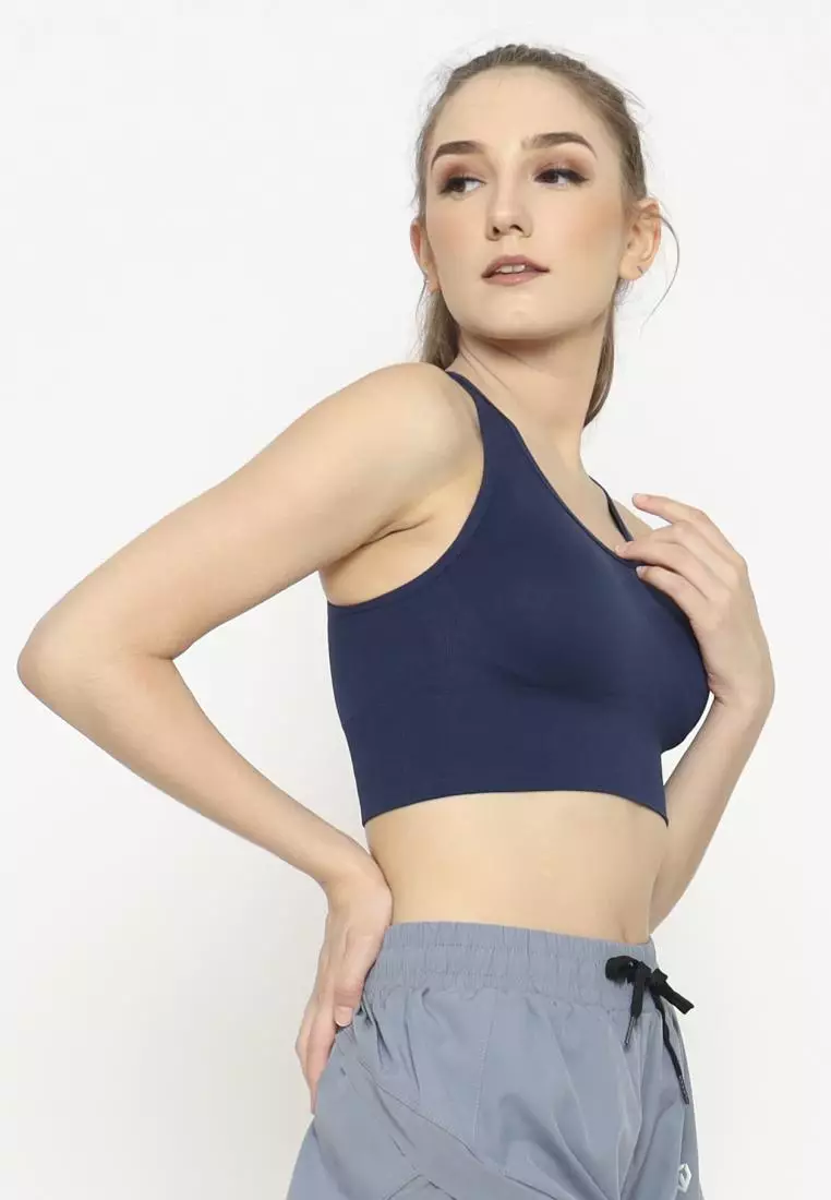 Fitwear - SportBra Olahraga Wanita RIN RIBBED CROP HOOK - Navy
