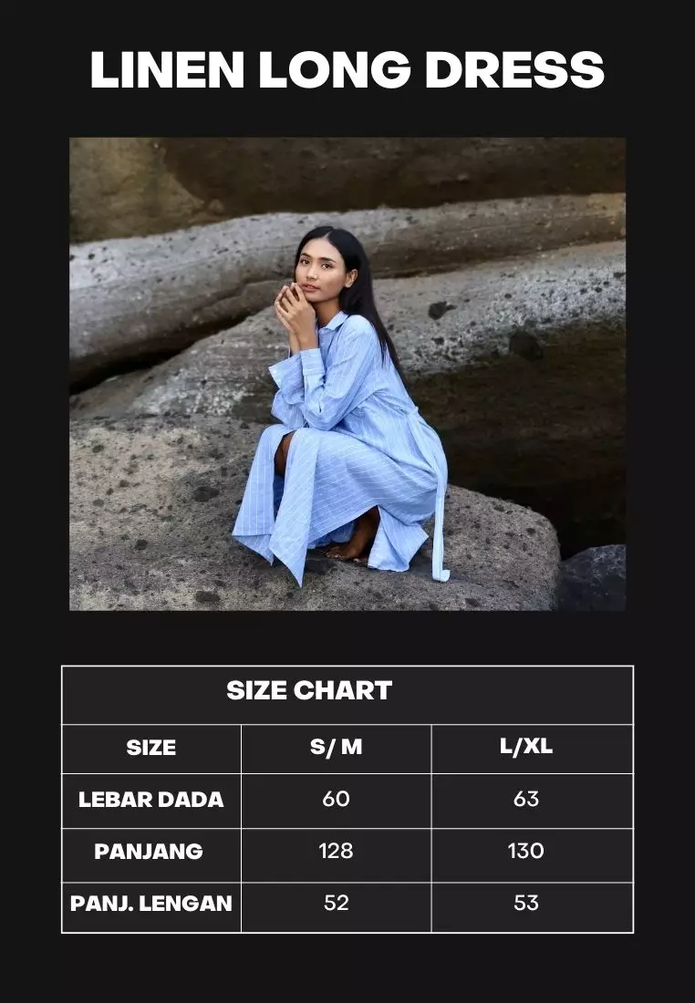 Ayia Dress Panjang Linen Wanita Putih | Linen Long Dress Women White