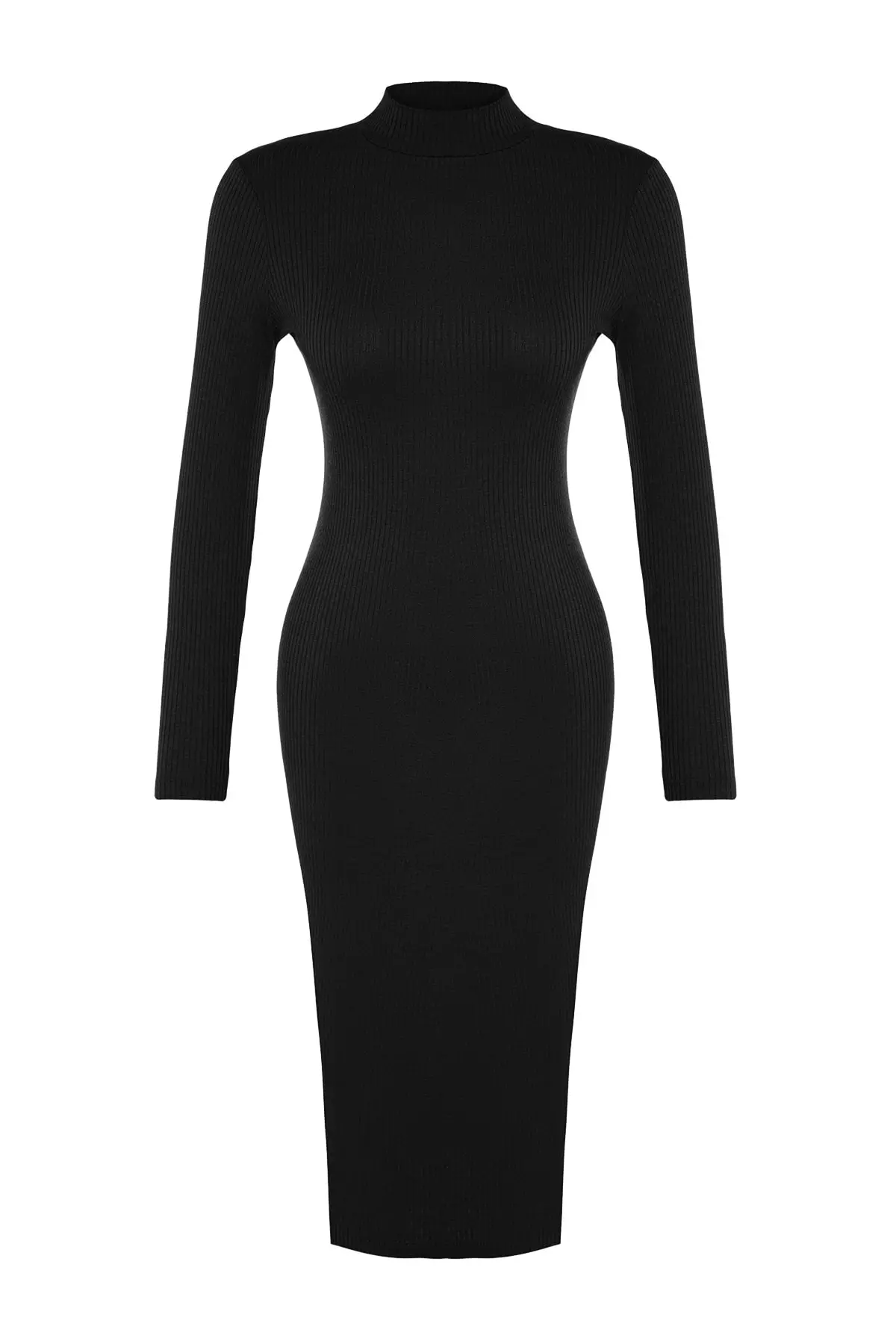 Slit Detail Fitted Midi Dress