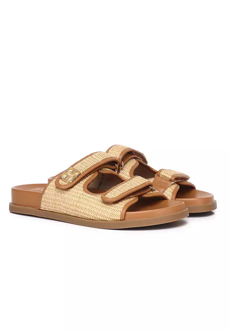 Thalia Comfy Fit Footbed Microfiber Leather Sandals Sandals