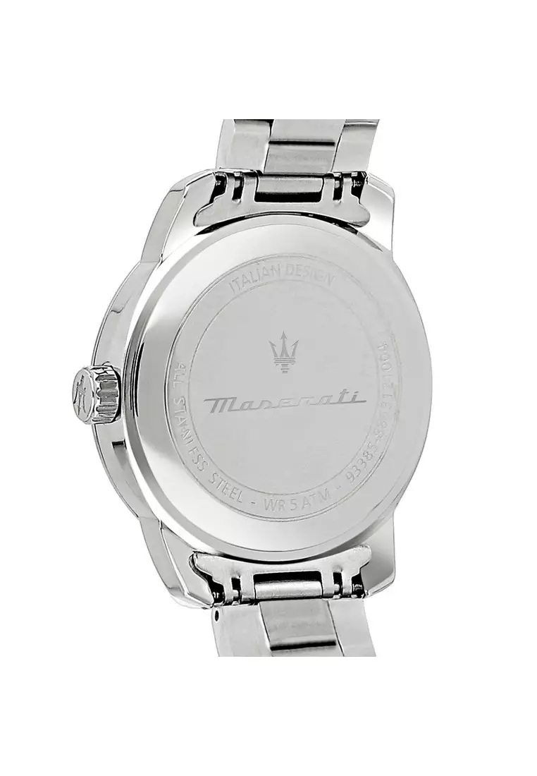 【2 Years Warranty】Maserati Successo - 44mm Silver Stainless Steel Men's Quartz Watch R8853121004 With Luminous Dial Hands