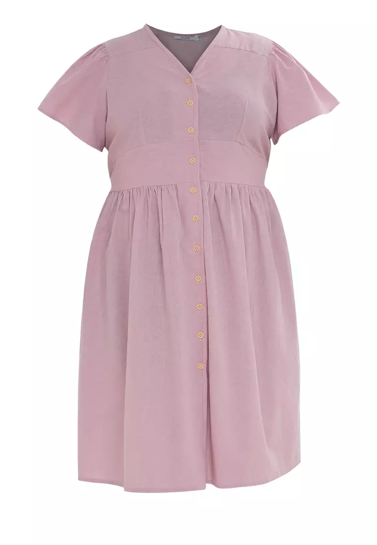 Buy OLIVIA Justine Button Down Midi Dress with Puff Sleeve 2024 Online ...