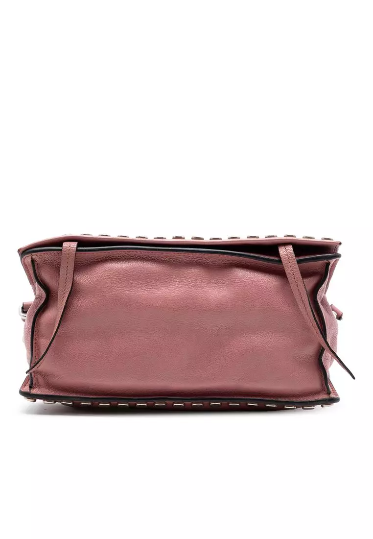 Pre-Loved Prada Glace Calfskin Studded Etiquette Flap