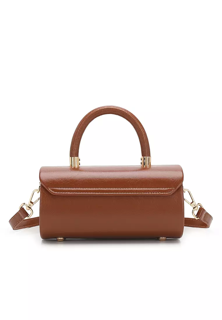 Women's Top Handle Bag / Sling Bag / Crossbody Bag / Shoulder Bag (Tas Tangan Wanita / Tas Selempang Wanita / Tas Bahu Wanita) - Cokelat