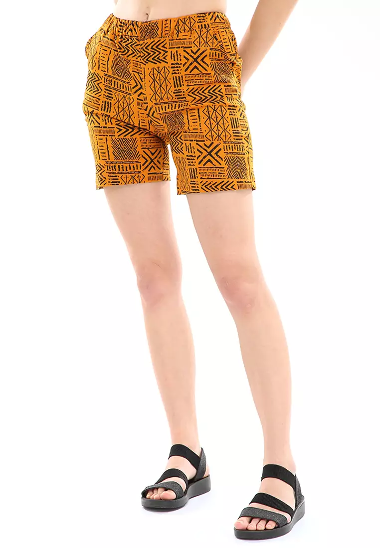 Rainer Shorts Hot Pants Motif Bergambar Bawahan Wanita Design Casual Regular Fit - Kubus