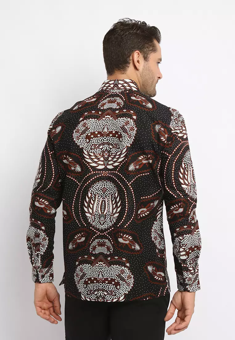 MAGINOT ARNATA BLACK Batik Slim Fit Lengan Panjang