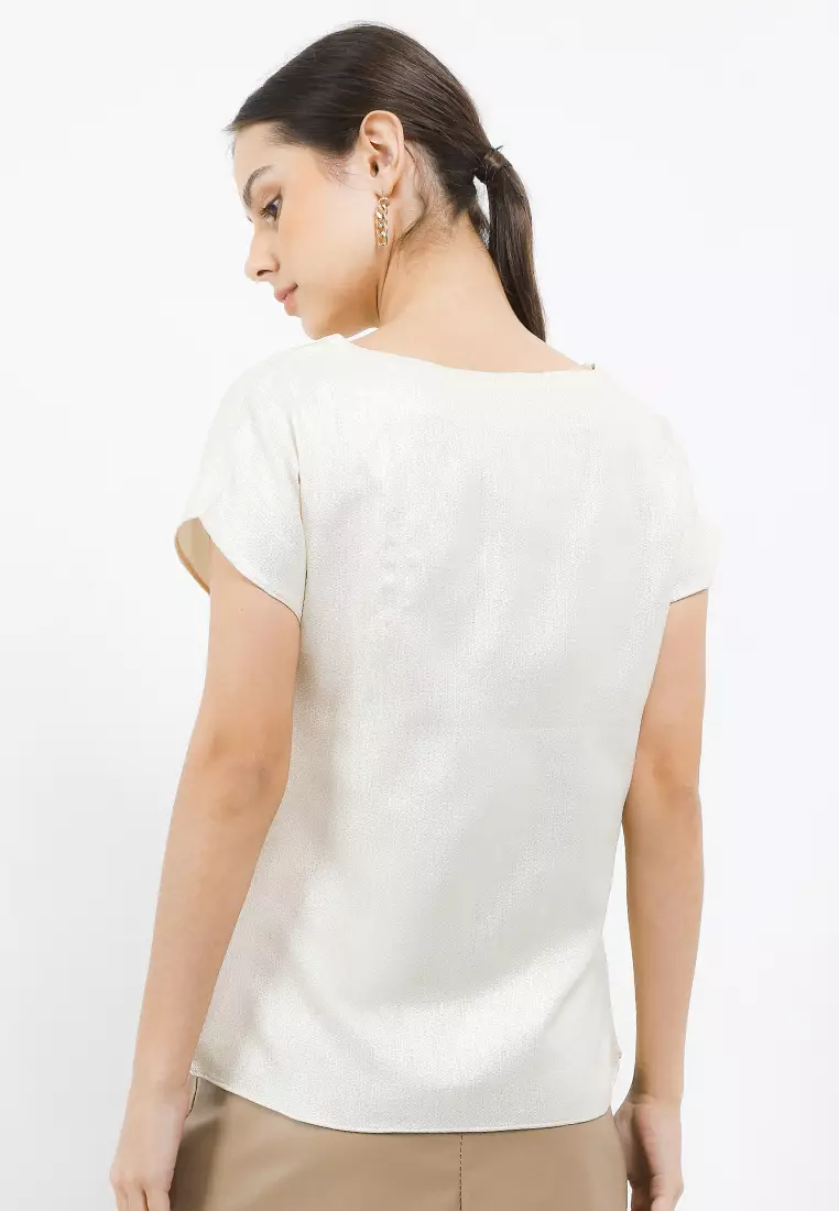 Gina Blouse In Offwhite Glitter