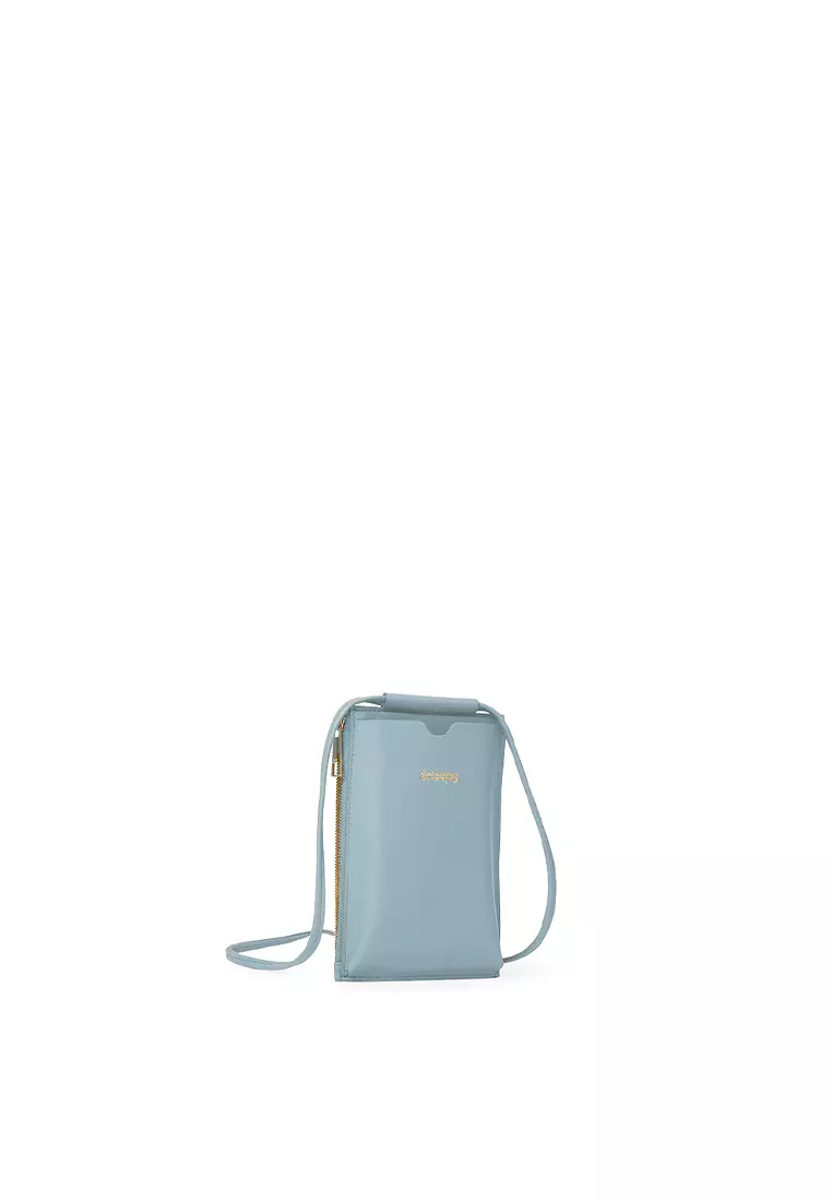 斜背手機小袋 - 粉藍色