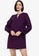 ZALORA WORK purple Bar Detail Balloon Sleeves Dress 0B40BAAE6871DBGS_1