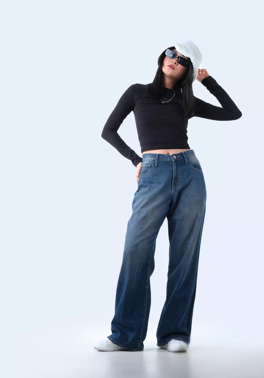 Celana Jeans Wanita Mijuu Medium Blue