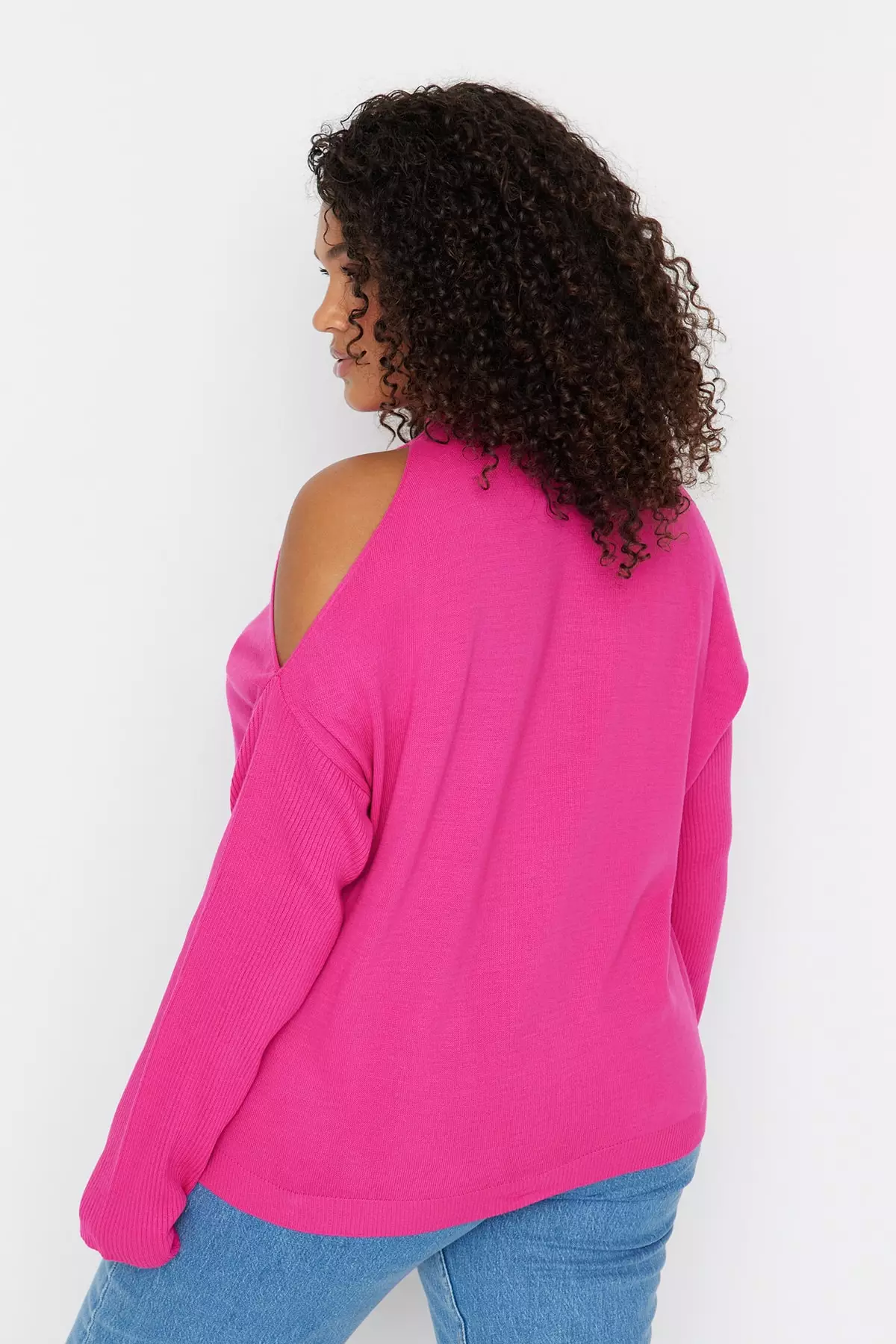Plus Size Cut Out Detailed Knitwear Sweater