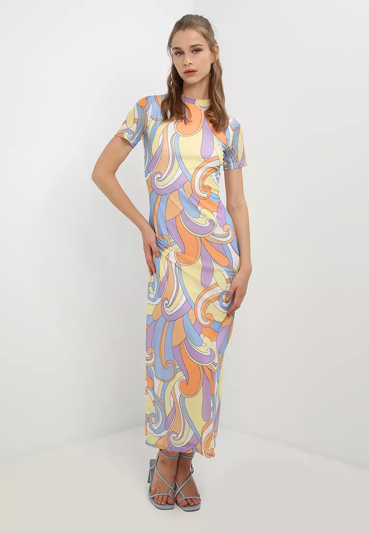 into the city mesh maxi dress into the city mesh maxi dress Sherman Alice Design ANGEL nude mesh maxi  dress with 3D