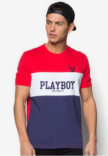 Playboy 撞色條紋esprit台灣官網TEE, 服飾, 服飾