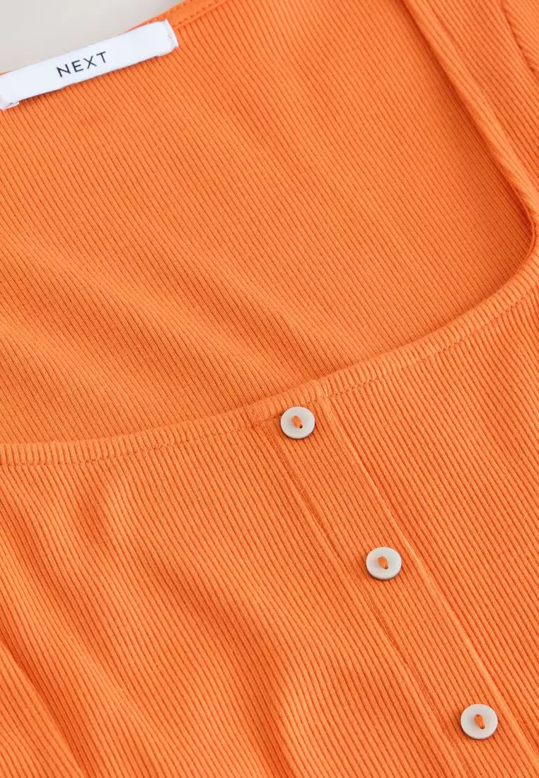 Short Sleeve Jersey Button Through Maxi Dress