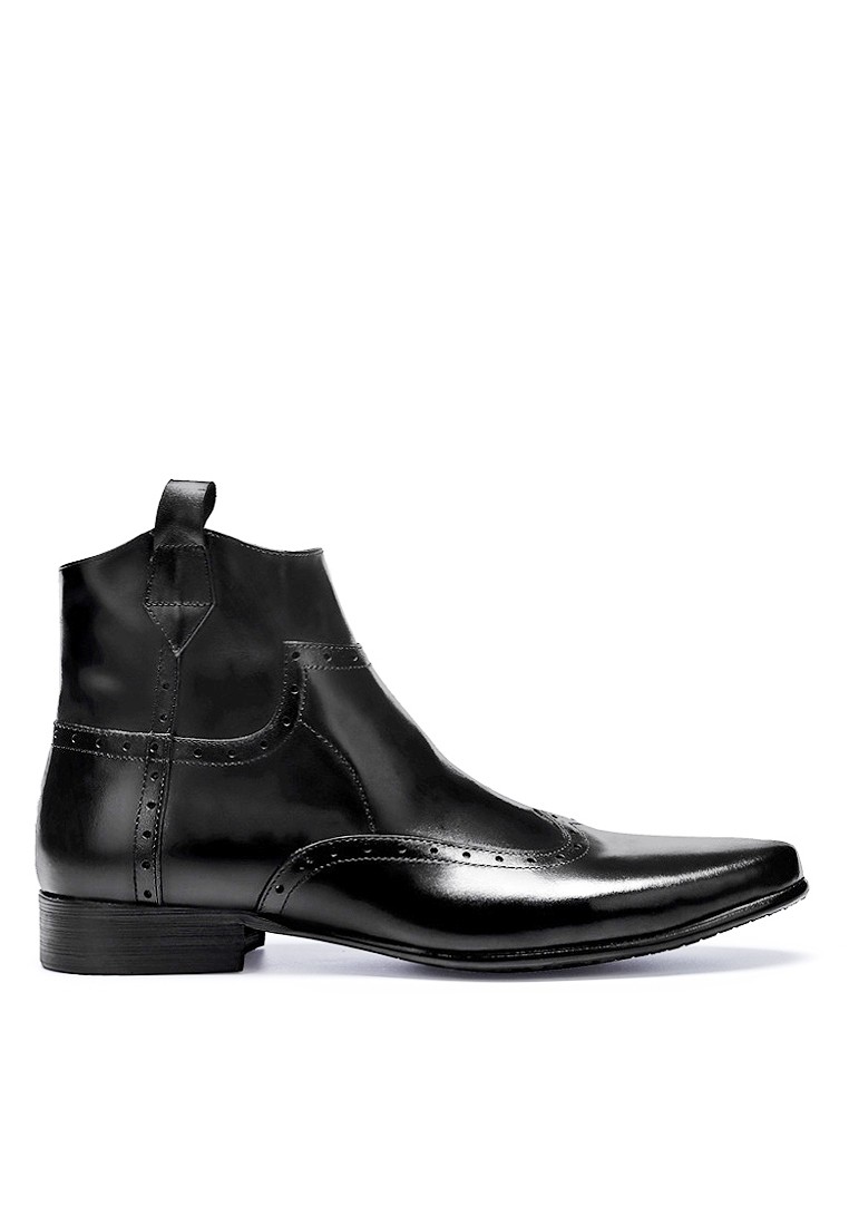 VANSA Simple Top Layer Cowhide Mid Boots VSM-B69257