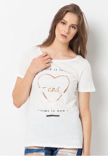 GbG WORD IS LOVE White printed T-shirt