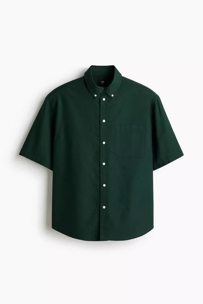 Relaxed Fit Short-sleeved Oxford shirt