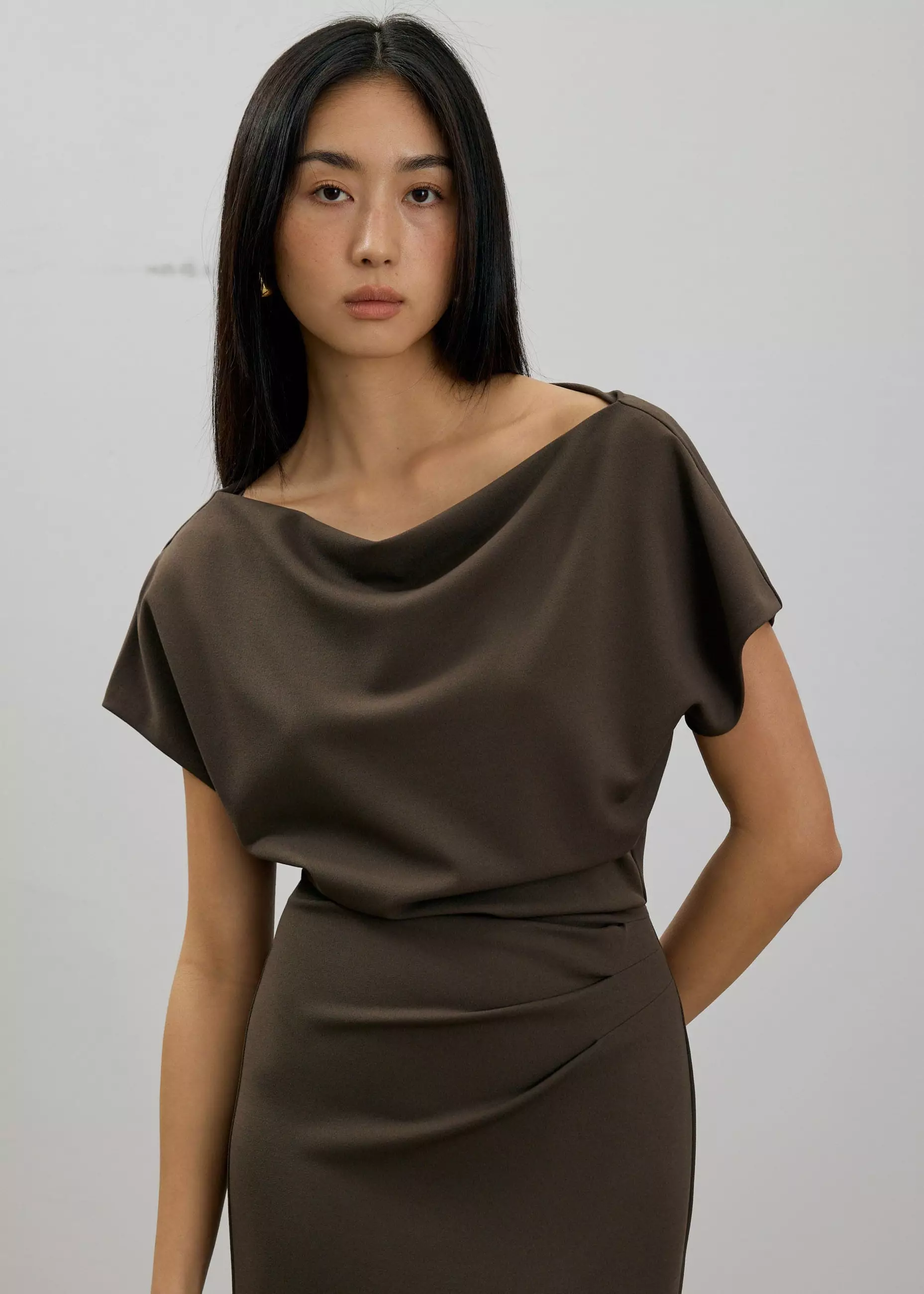 Dress Wanita - Amala Multi-way Drape Midi Dress