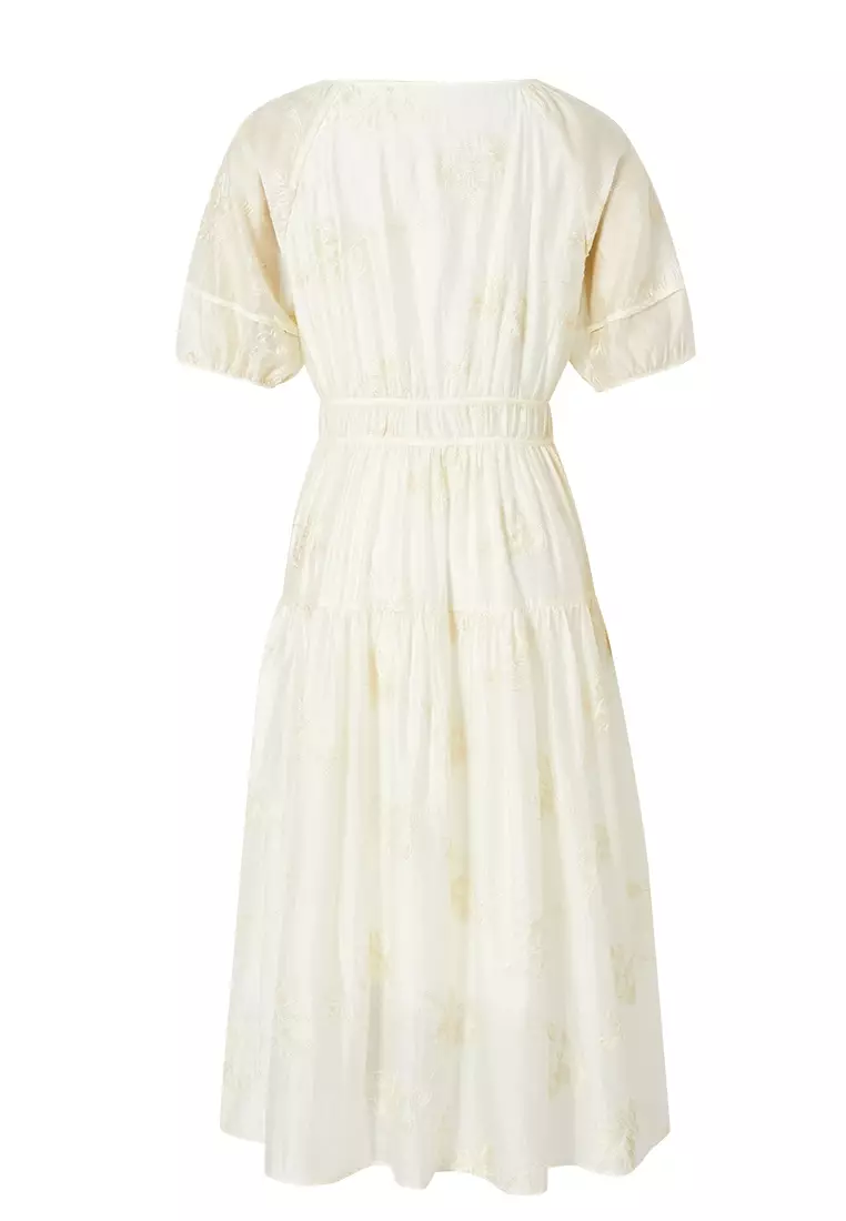 Embroidered Midi Dress
