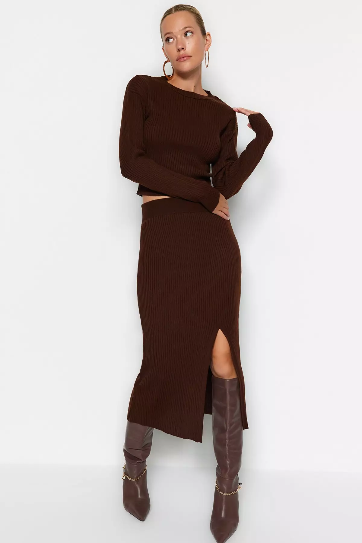 Buy Trendyol Crop Sweater and Skirt Set 2025 Online ZALORA