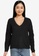 JACQUELINE DE YONG black Alice Long Sleeves V-Neck Pullover Knit 9783DAA5CA1B3CGS_1