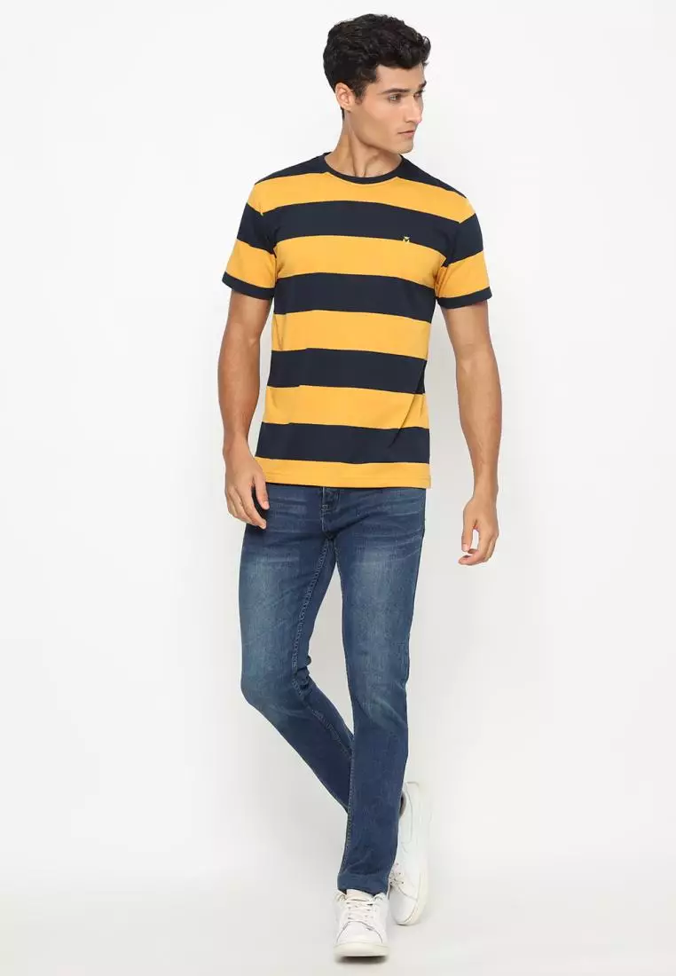 Matsuda T Shirt Pria Kaos Stripe Nanao