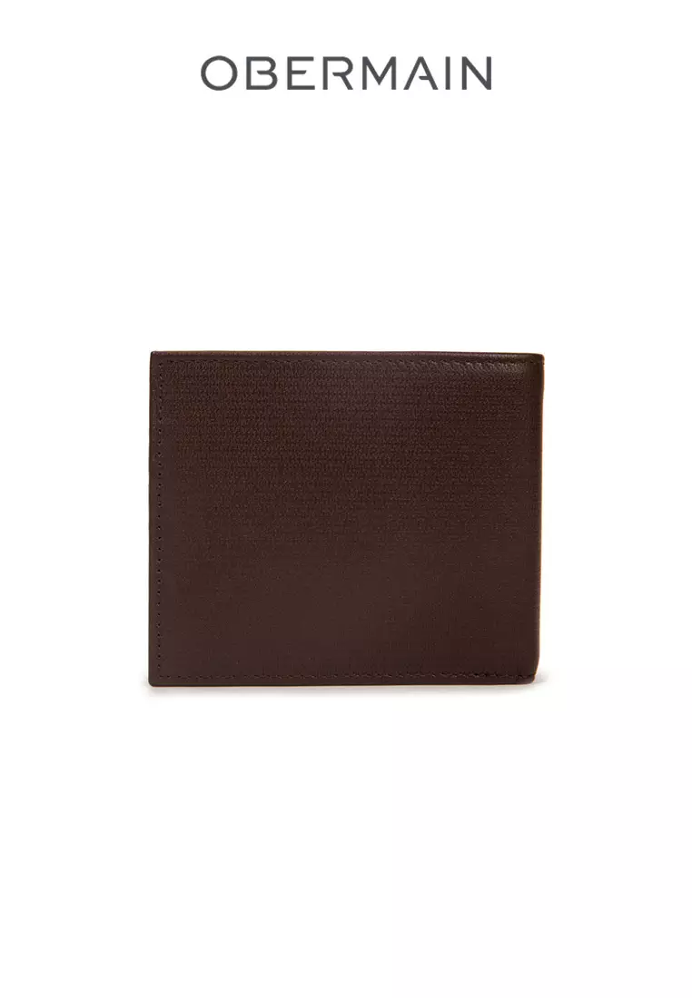 RFID Short Wallet No Hole Genuine Leather Brown